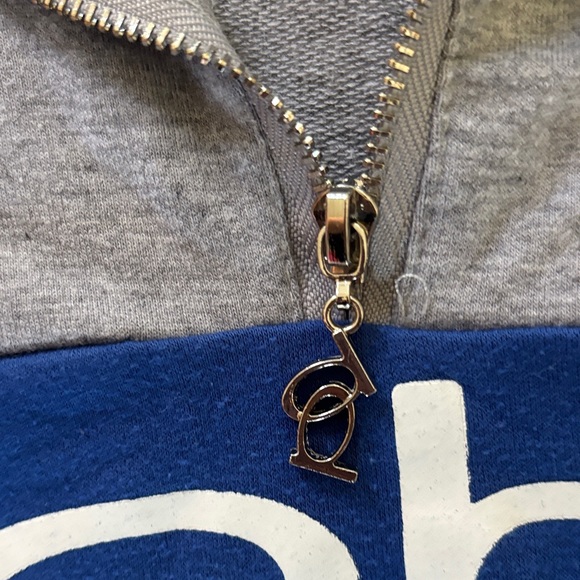 Vintage Y2K Bebe Blue and Gray Zip Collar Top - Picture 4 of 6